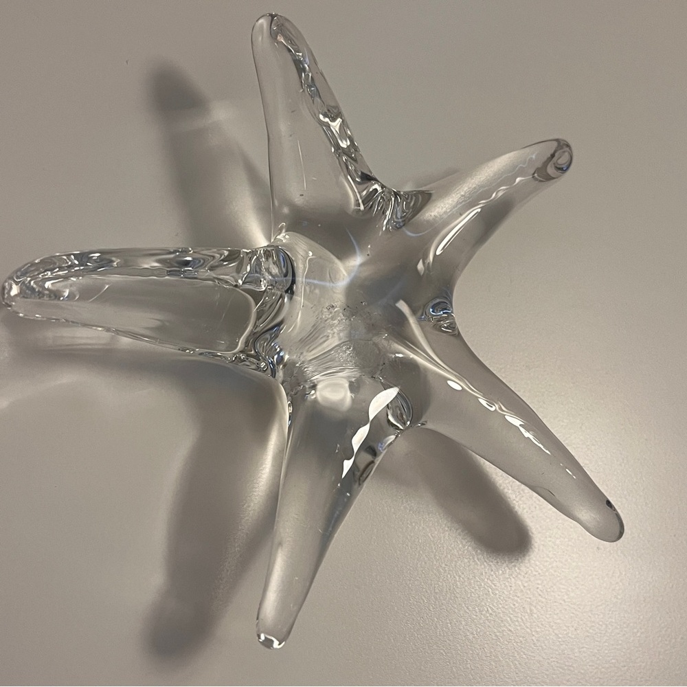 Clear Glass Starfish Paperweight/Decor Blown Glass